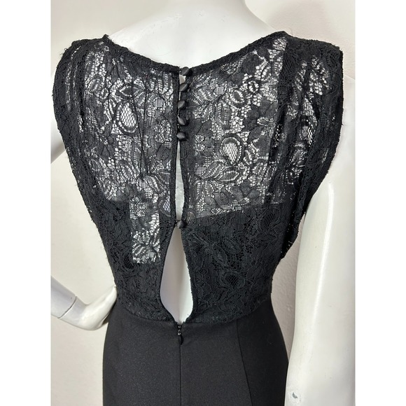 Elizabeth James Dress Women Size XS Black Lace Sheath Sleeveless Mini Button NWT - Picture 7 of 11